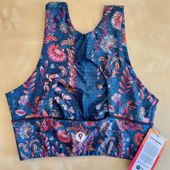 Yoga Democracy Free Range Sports Bra (NEW) - Festival Denim SM - Picture 2 of 5